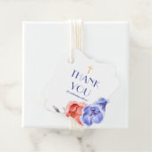 Doop Blauw Bloemenschildering Bedankje Bedankjes Labels (In situ)