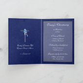 Doop blauw goud uitnodiging PERSONALISEREN (Binnen)