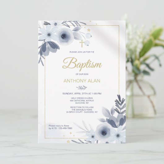 Doop Blauw Kaart (Staand voorkant)