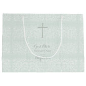 Doop Blauw Opaal Delicaat Bloemen Kant Groot Cadeauzakje (Achterkant)