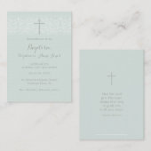 Doop Blauw Opaal Delicaat Bloemen Kant Visitekaartje (Voorkant / Achterkant)