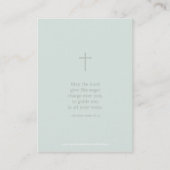 Doop Blauw Opaal Delicaat Bloemen Kant Visitekaartje (Achterkant)