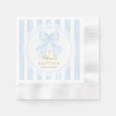 Doop Blauw Strik Baby Jongen Servet (Voorkant)