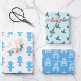 Doop Blauwe Duif Engel Kerk Inpakpapier Vel
