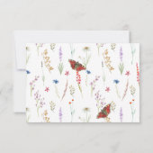 Doop Blauwe Korenbloem & Tarwe Vlinder Foto Bedankkaart (Achterkant)