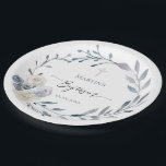 Doop blauwe krans Papier Bord<br><div class="desc">Baptisme papieren borden</div>