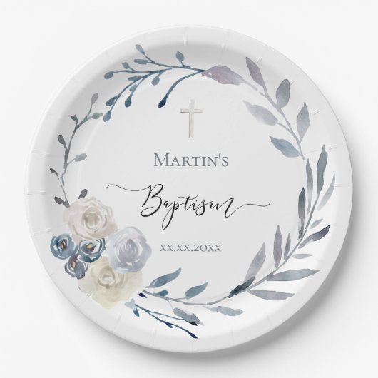 Doop blauwe krans Papier Bord (Voorkant)