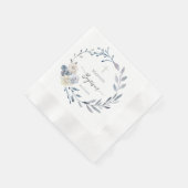 Doop blauwe krans Papier Servet (Hoek)