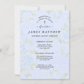 Doop Blauwe Rozen Bloemen Christelijk Kaart (Voorkant)