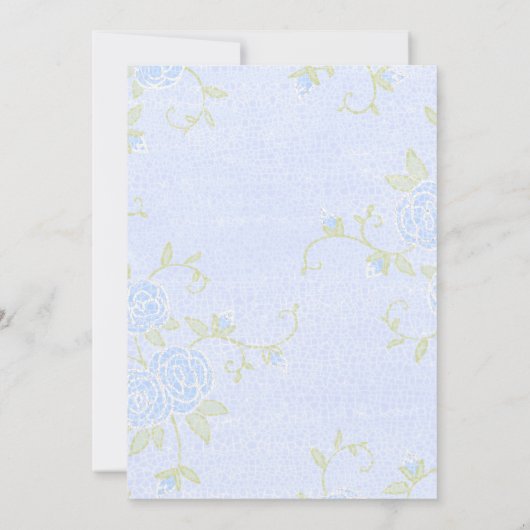 Doop Blauwe Rozen Bloemen Christelijk Kaart (Achterkant)