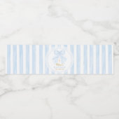 Doop Blauwe Strik Baby Jongen Waterfles Etiket (Enkel label)