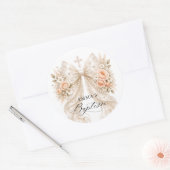 Doop Bloem Parel Boog Ronde Sticker (Envelop)