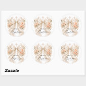 Doop Bloem Parel Boog Ronde Sticker (Vel)