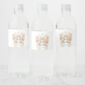 Doop Bloemboog met Parels Waterfles Etiket (Flessen)