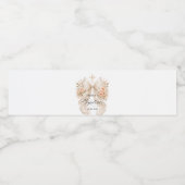 Doop Bloemboog met Parels Waterfles Etiket (Enkel label)