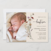 Doop Bloemen Foto Kaart (Voorkant)