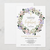 Doop Bloemenkrans Lavendel Kaart (Voorkant / Achterkant)