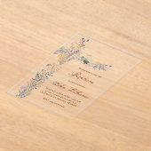 Doop bloemenkruis acryl uitnodigingen (Laagn)