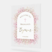 Doop bloemenwelkom acryl bord (Hoek)