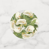 Doop Bloemige Geometrische Calla Lelies Goud Foto Confetti (Kleine voorkant)