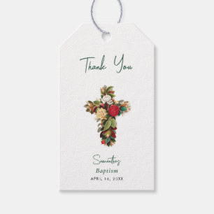 Doop Bloemkruis Jongen Meisje Cadeaulabel