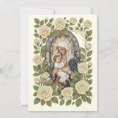 Doop Bloemrijk Jezus Gezegende Moeder Rozen Kaart (Achterkant)