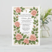 Doop Bloemrijk Jezus Gezegende Moeder Rozen Kaart (Staand voorkant)