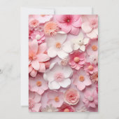 Doop blozen roze bloemen baby meisje kaart (Achterkant)