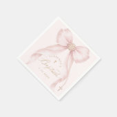 Doop Blozend Roze Strik Parels Servet (Hoek)