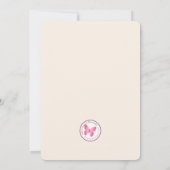 Doop Blush Pink Delicate Bloemen Kant Kaart (Achterkant)