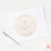 Doop Blush Pink Delicate Bloemen Kant Ronde Sticker (Envelop)
