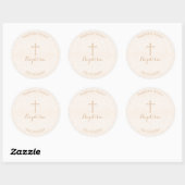 Doop Blush Pink Delicate Bloemen Kant Ronde Sticker (Vel)