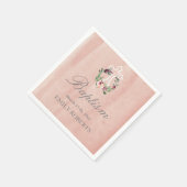 Doop Blush Pink Marsala Bloemen Monogram Servet (Hoek)