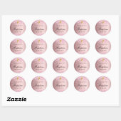 Doop blush roze meisje gouden kruis ronde sticker (Vel)