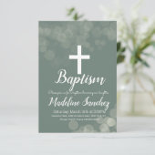 Doop Bokeh Lichten Widming Doopfeest Kaart (Staand voorkant)