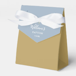 Doop Christelijke Doop Elegant Goud Stofblauw Bedankdoosjes