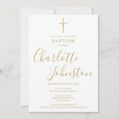 Doop Christelijke Doop Gouden Handtekening Script Kaart (Voorkant)