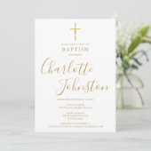 Doop Christelijke Doop Gouden Handtekening Script Kaart (Staand voorkant)