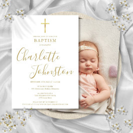 Doop Christelijke Doop Gouden Handtekening Script Kaart