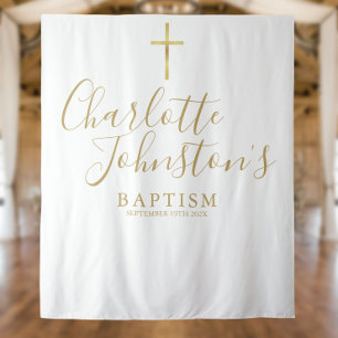 Doop Christelijke naamgeving Gouden Schrift Foto A Wandkleed