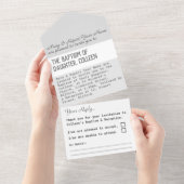 Doop Christening Alles In Eén Uitnodiging (Afscheurbaar)