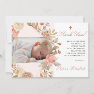 Doop Christening Baby Rozen Tuin Foto Bedankkaart
