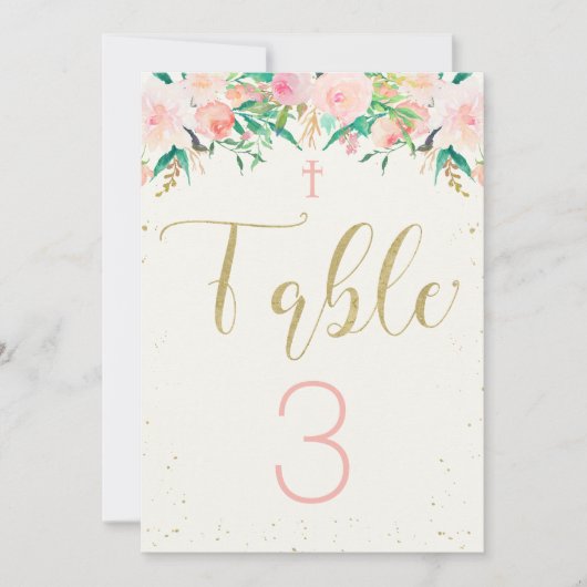 Doop Christening Bloemstuk Tafelkaart Kaart (Voorkant)