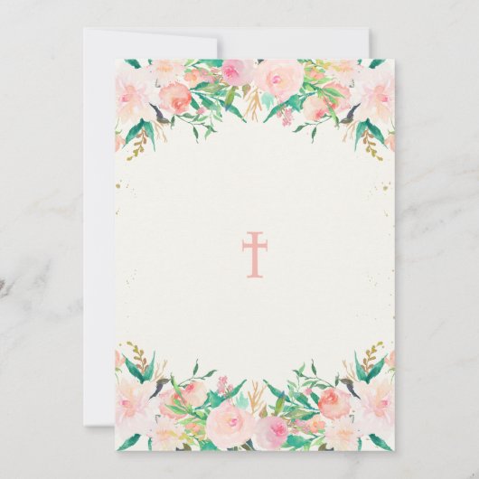 Doop Christening Bloemstuk Tafelkaart Kaart (Achterkant)