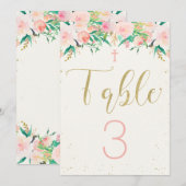 Doop Christening Bloemstuk Tafelkaart Kaart (Voorkant / Achterkant)