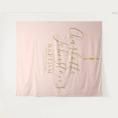 Doop Christening Blush Roze Foto Achtergrond Wandkleed (Voorkant (horizontaal))