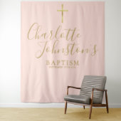 Doop Christening Blush Roze Foto Achtergrond Wandkleed (In situ)