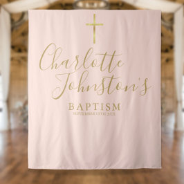 Doop Christening Blush Roze Foto Achtergrond Wandkleed