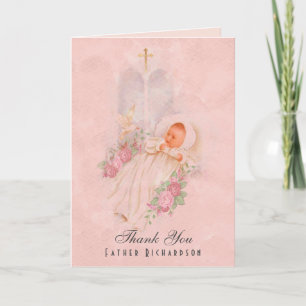 Doop Christening Dank je wel aan Priester Kaart