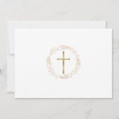 Doop Christening Gouden Bloemenkrans Foto Bedankkaart (Achterkant)